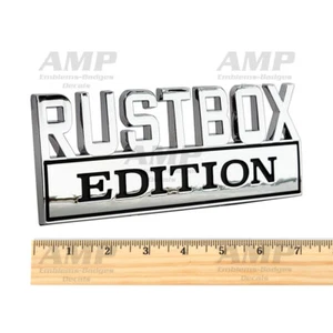 7in Large RUSTBOX EDITION Emblem Badges fits Chevy Ford Toyota Car Truck Chrome - Imagen 1 de 1