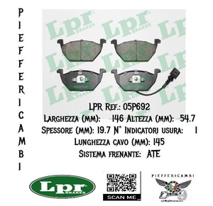 Pastiglie freno 05P692 LPR per AUDI A2 e A3, SEAT, SKODA, VOLKSWAGEN Golf, Polo - Imagen 1 de 2