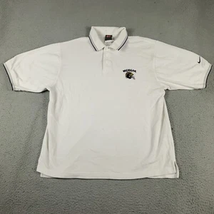 Nike Michigan Wolverines Polo Shirt Mens Medium White Vintage Short Sleeve - Picture 1 of 7