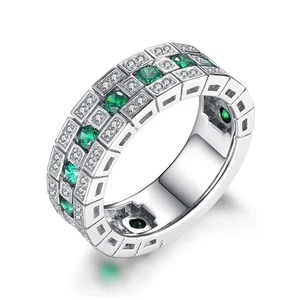 Damen Ewigkeit Eheringe Ring Verlobung Jubiläum Band Edelstein Ring 7 mm - Bild 1 von 10