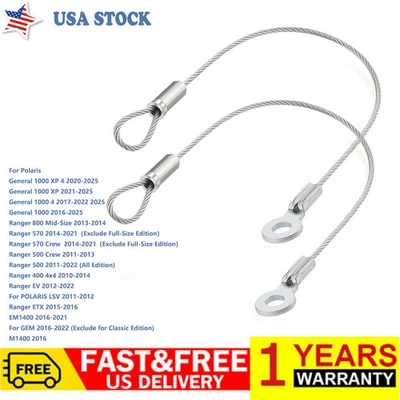 2Pcs Tailgate Cable 7082076 7081636 For Polaris Ranger 400 500 570 800 Tail Gate - Image 1 of 4