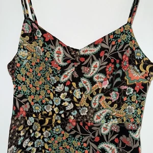 Vintage Forever 21 Floral Y2K Paisley Medium Midi Dress Rayon Babydoll Romantic Date - Bild 1 von 7