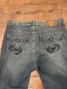 Vintage Phat Farm Y2K Baggy Embroidered Denim Jeans Size 44” x 34” Hip Hop - Picture 1 of 12