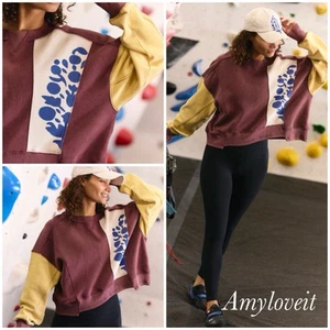 Free People Intercept Logo Pullover Sweatshirt Size Medium NWT - Picture 1 of 5