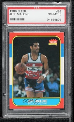 Fleer Jeff Malone #67 1986-87 PSA 8 Rookie RC Foto 1 de 2