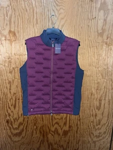 Peter Millar Crown Crafted Mens Medium Blaze Insulated Vest Merlot $275 - Picture 1 of 21