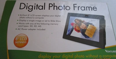 New Digital Photo Frame Alco Electronics Inc 8 in LCD Screen SD XD MS Cards work - Image 1 of 4