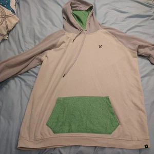 Hurley Branstad Colorblock Hooded Pullover VNTG Gray/Beige/Green Men's Size XXL - Picture 1 of 8