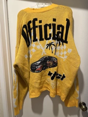 Cárdigan Boohoo Hombre Boxy Oficial Moto Coche Insignia Amarillo Talla S Foto 1 de 4