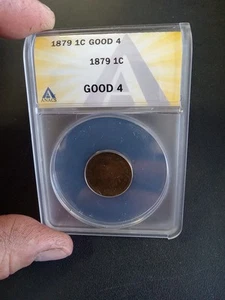 1879 Indian Head Cent Good 4 ANACS Certified Key Date Rare - Picture 1 of 4