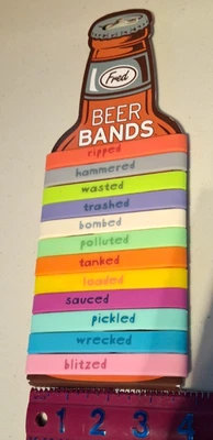 NUEVO 12 bandas elásticas de cerveza-marcadores de bebida-botella-lata/silicona-caucho/regalo novedoso Foto 1 de 3