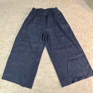 J. Jill Caprihose Leinen Stretch weites Bein XL Petite Navy Paperbag Taillenband - Bild 1 von 8