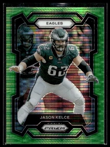 Tarjeta insertada Panini Prizm Green Pulsar Jason Kelce Philadelphia Eagles SP 2023 - Imagen 1 de 2