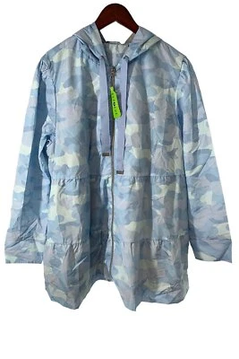 Abrigo de lluvia con capucha y forro tejido Zuda azul camuflaje Foto 1 de 2
