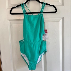 Kanu Surf Atlantis One Piece Swimsuit Criss Cross Back Girls Size 14 - Picture 1 of 7