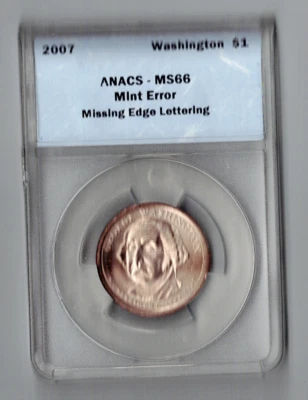 2007 George Washington Presidential Dollar Missing Edge Lettering Lot of 3 - Image 1 of 3