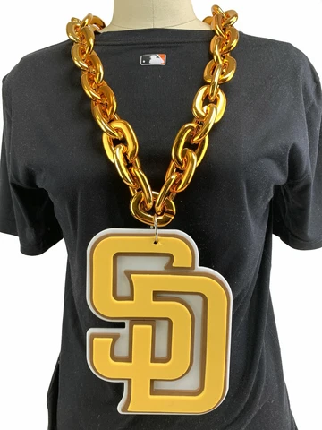 New MLB San Diego Padres ORANGE Fan Chain Big Necklace Foam Cover