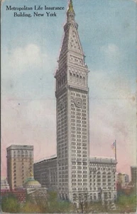 Metropolitan Lebensversicherungsgebäude New York City geteilte Rückseite Vintage Postkarte - Bild 1 von 3