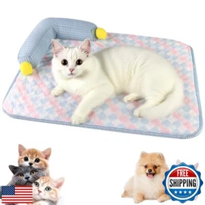 Cooling Cat Bed with Pillow,Breathable Summer Mat-L-Shaped Sofa Design,ice Si - Picture 1 of 5