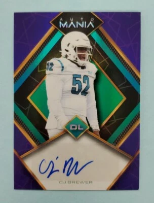 2022 Wild Card CJ Brewer Auto Mania #AM-D6 Card - Image 1 of 2