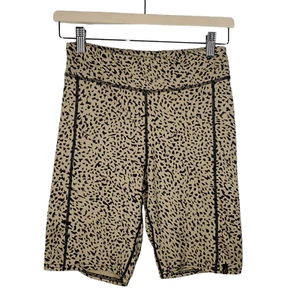 Pantaloncini biker Volcom ghepardo stampa leopardata donna M/8 beige nero vissuto in salotto - Foto 1 di 4