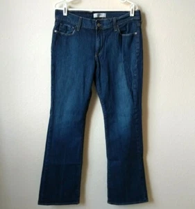 Old Navy Womens Jeans Size 10 Blue Denim Dark Wash Mid Rise Bootcut Distressed  - Picture 1 of 10