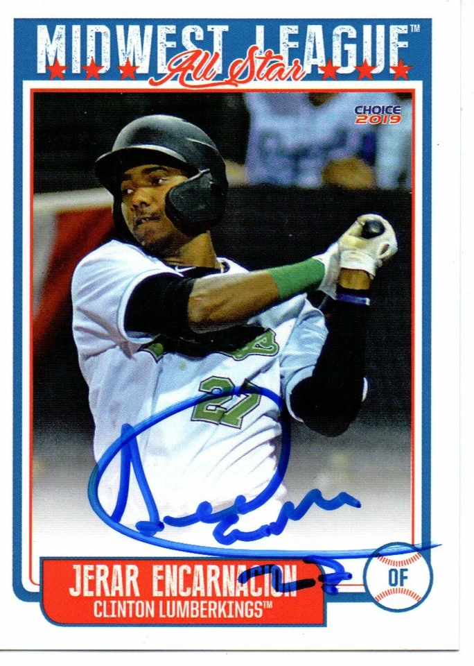 Jerar Encarnacion 2019 Clinton LumberKings Midwest All Star Game Signed Card - Image 1 of 1