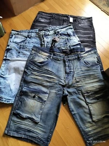 NWT Big Men's Sz 44 Shorts Legendary Status Distressed Denim Stretch Slim Fit - Picture 1 of 8