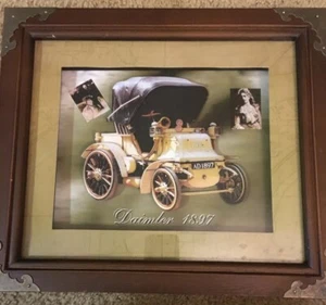 Antikes Daimler 1897 gerahmtes Schattenbild Volkskunst Unikat 14”x12” - Bild 1 von 12