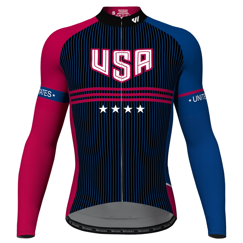 Camiseta deportiva de ciclismo para hombre de EE. UU. Manga larga para bicicleta de carretera MTB Camisas de ciclismo UV 50+ Foto 1 de 4