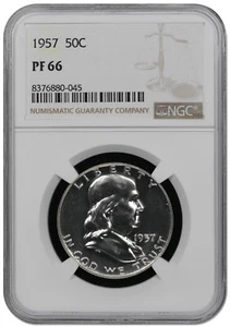 1957 Silver Proof Franklin half graded by NGC PF 66 - Picture 1 of 2