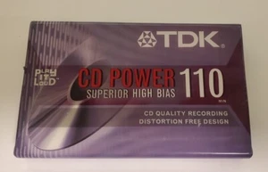 TDK CD Power 110 Hi Bias IECII/ Type II Audio Cassette Tape New Sealed - Picture 1 of 5
