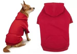 Bright Red Dog Hoodies High Quality Cotton Blend Kangaroo Pocket Sweatshirt - Picture 1 of 4