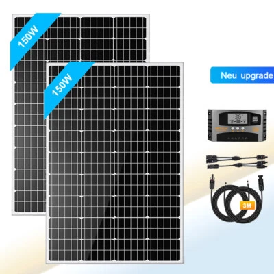 300W 12V Solar Set Solaranlage Inselanlage Garten Camping PV Solarmodul Off Grid - Bild 1 von 4