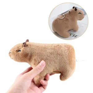 12cm Simulation Capybara Plush Toy Stuffed Animals Keychain Keyring Soft Fluffy - Picture 1 of 7