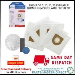 VACUUM CLEANER BAGS & FILTER KIT FITS VAX 121 2000 4000 5000 6000 3-IN-1 SERIES - Picture 1 of 8