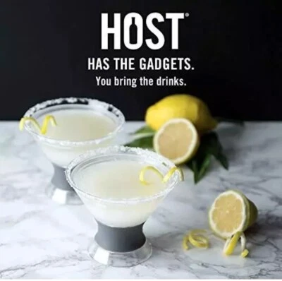 HOST Tazas de enfriamiento Martini aisladas de congelación, enfriador de gel congelador de plástico doble W Foto 1 de 4