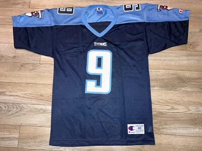 Camiseta masculina de futebol americano Steve McNair #9 Tennessee Titans Champion NFL 40 pequena S - Imagem 1 de 4