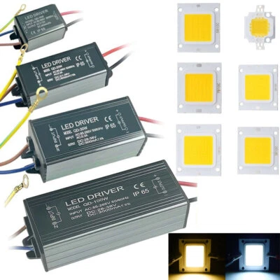 LED Chip + Driver 10W 20W 30W 50W 100W High Power Supply Transformer COB Bulb - Image 1 of 4