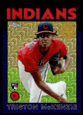 2022 Topps Chrome Purple Mega Box Triston Mckenzie Rookie 16/75 Cleveland - Image 1 of 2