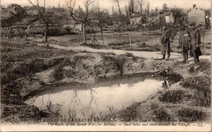 Postcard The Ruins of the Great War, Shell Holes and View Towards Village WWI - Picture 1 of 3