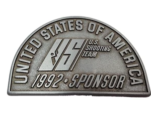Equipo de Tiro de Estados Unidos 1992 Hebilla de Cinturón Patrocinador Estados Unidos de América Premio Vintage - Imagen 1 de 4