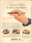 1946 Vintage Ad For Parker "51" Pen Retro Hand Art