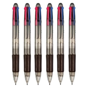 6 x Ball Pens 4 Colour Retractable 0.7mm Ballpoint Pen Office School Home Gift - Picture 1 of 9