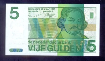 Netherlands 5 Gulden 1973  P85  UNC - Image 1 of 2