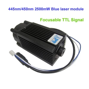 Módulo láser azul enfocable 445nm/450nm 2500mW/2,5W TTL 12V HAZLO TÚ MISMO grabado CNC - Imagen 1 de 12