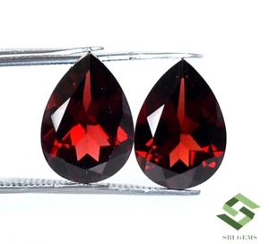 14x10 mm Natural Red Garnet Pear Cut Pair 11.54 CTS Calibrated Loose Gemstones - Picture 1 of 8