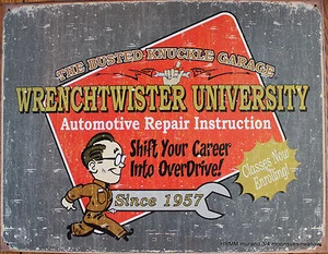 Tin Sign Automobile Mechanic Advertising Car University - Bild 1 von 1