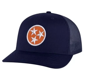 Tennessee Orange Trucker – Distressed Tri-Star Snapback Mesh Cap - Picture 1 of 8