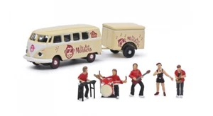 SCHUCO - Autobus VOLKSWAGEN T1 con rimorchio a 1 asse THE RED MONKEYS e 5 per... - Foto 1 di 4